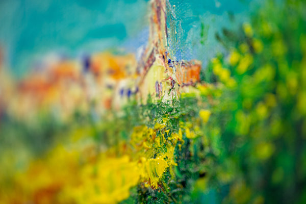 Yolande Ardissone European Vineyard Signed Original Oil on Canvas Painting