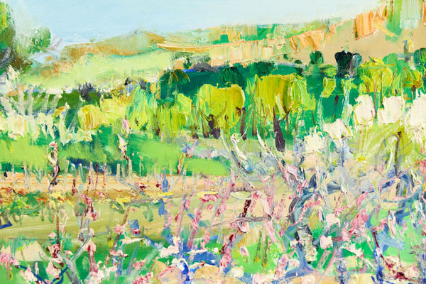 Yolande Ardissone, Pecheurs en Fleurs, Signed Original Oil on Canvas Painting