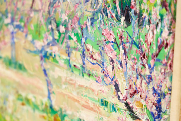 Yolande Ardissone, Pecheurs en Fleurs, Signed Original Oil on Canvas Painting
