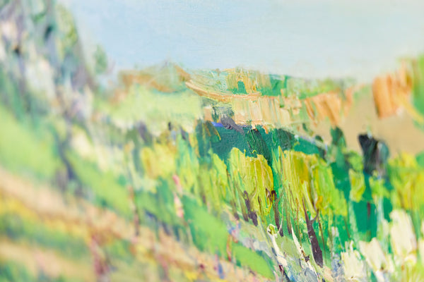 Yolande Ardissone, Pecheurs en Fleurs, Signed Original Oil on Canvas Painting