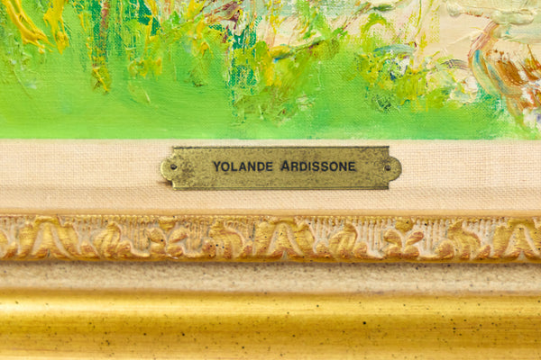 Yolande Ardissone, Pecheurs en Fleurs, Signed Original Oil on Canvas Painting