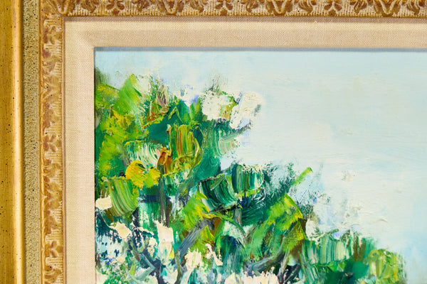 Yolande Ardissone, Pecheurs en Fleurs, Signed Original Oil on Canvas Painting