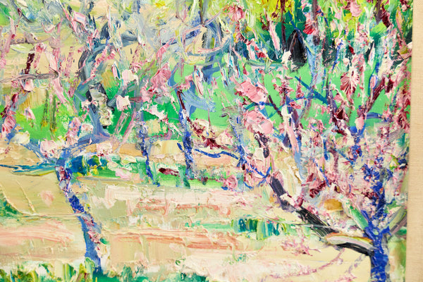 Yolande Ardissone, Pecheurs en Fleurs, Signed Original Oil on Canvas Painting