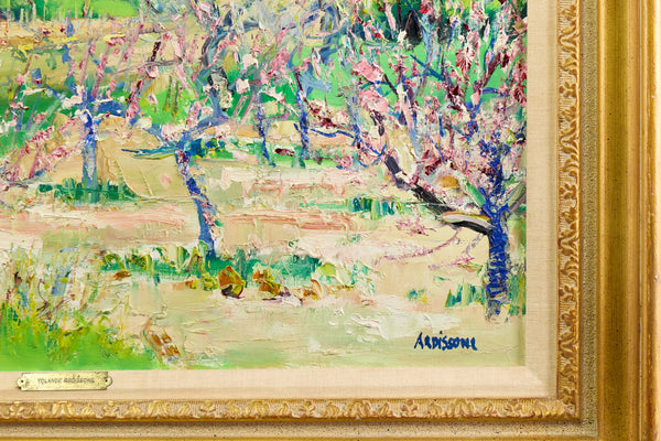 Yolande Ardissone, Pecheurs en Fleurs, Signed Original Oil on Canvas Painting