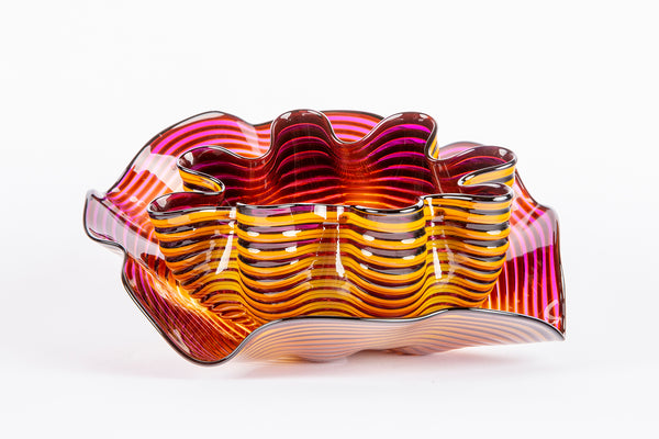 Dale Chihuly Original Amber Plum Seaform Set Handblown Glass Contemporary Art