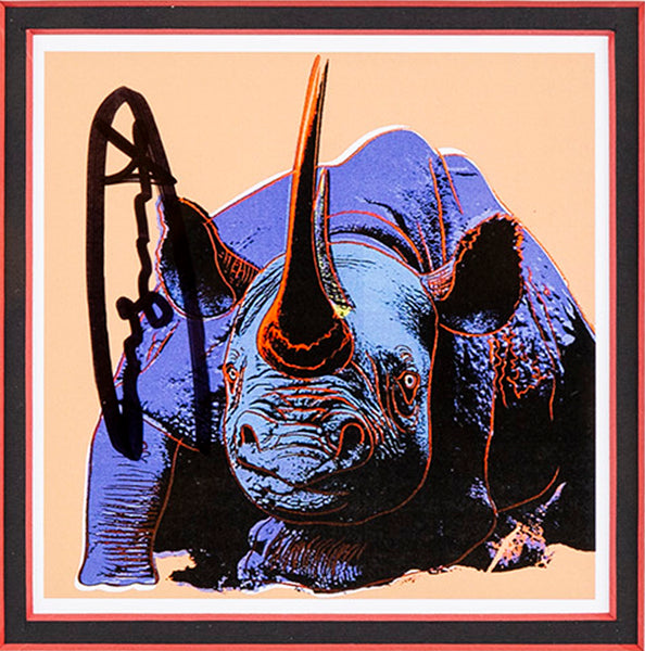 Andy Warhol Black Rhinoceros Endangered Specie Announcement Signed Invitation