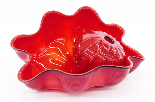 Dale Chihuly Chinese Red Seaform Pair
