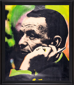 Steve Kaufman Frank Sinatra Blue Eye Warhol Famous Assistant Oil Painting Canvas
