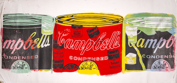 Steve Kaufman Campbells Soup Trio Warhol Famous Assistant Pop Art Painting