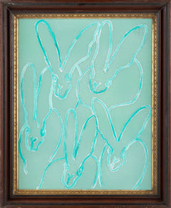 Hunt Slonem Aquamarine Bunny Painting Contemporary Art