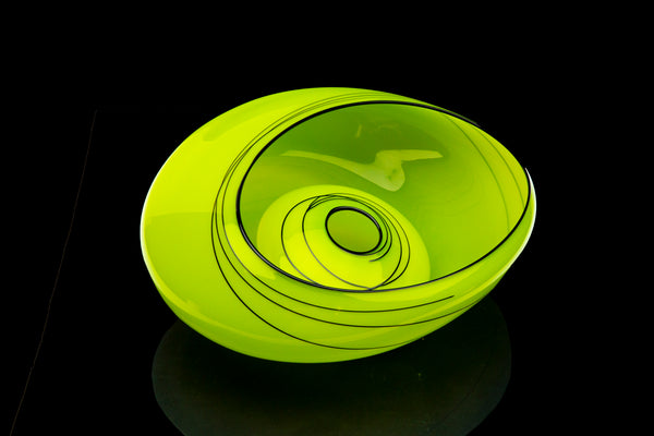 Dale Chihuly Vienna Green Basket Hand Blown Glass Sold Out Signed Edition