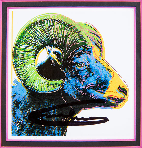 Andy Warhol Big Horn Ram Hand Signed Endangered Specie Gallery Announcement Invitation