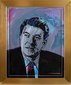 Peter Max Original Acrylic on Silkscreen on Canvas Painting Ronald Reagan — Contemporary Art Political History