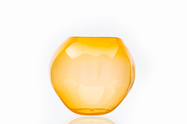 Dale Chihuly Mango Basket w/Teal Lip, Original Handblown Glass Contemporary Art