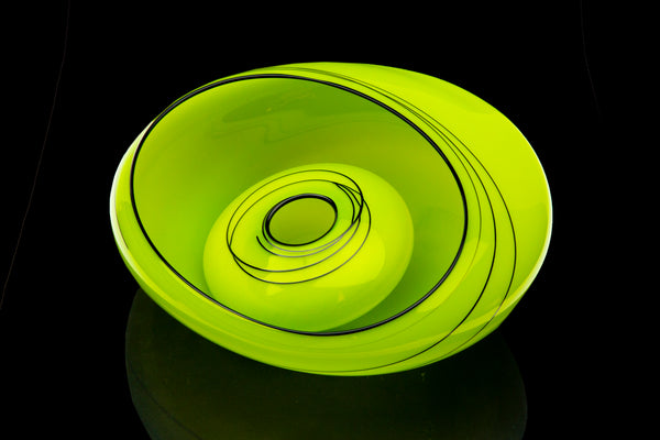 Dale Chihuly Vienna Green Basket Rare, Sold Out Edition