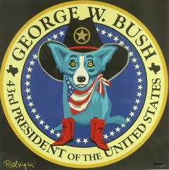 George W. Bush Presidential Seal, Blue Dog Sold out Silkscreen Pop Art