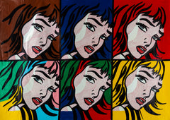 Steve Kaufman Homage to Lichtenstein 6 Crying Girl Signed Contemporary Art