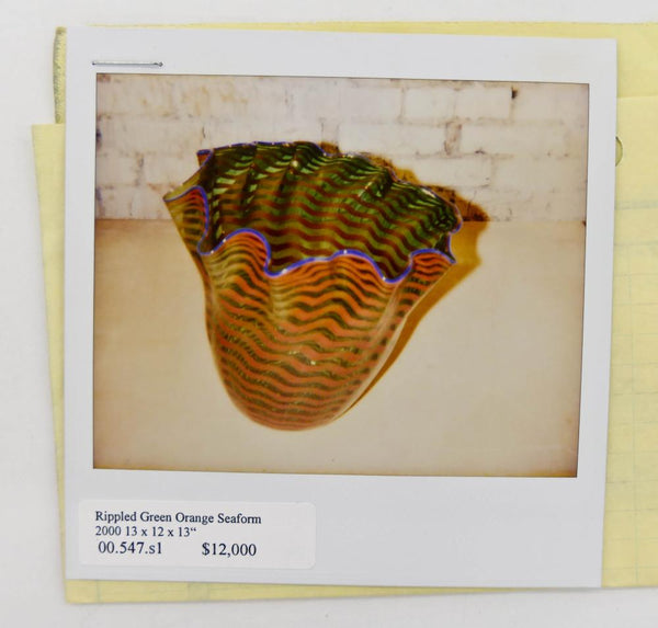 Large Authentic Hand Blown Glass Sculpture Seaform Basket