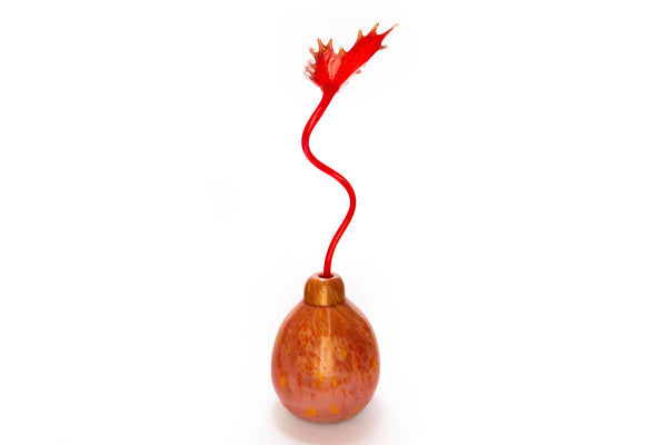 Dale Chihuly Large Araby Red Ikebana with Single Flower Original Blown Glass Art