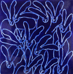 Original 40" x 40" Diamond Dust Bunny  Painting Blue Lagoon Oct. Moon Contemporary Art