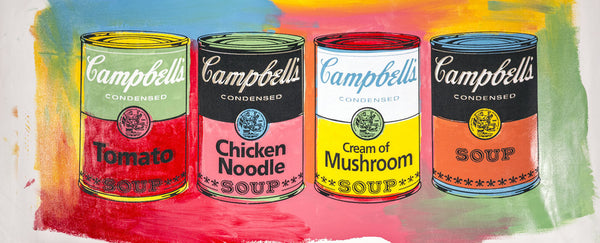 Campbells Soup Quad Warhol Famous Assistant, Pop Art Painting