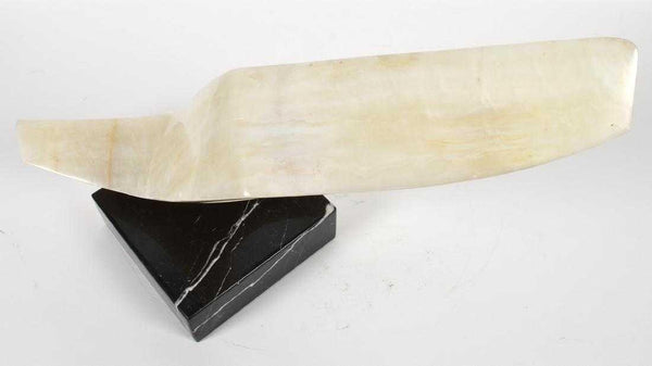 White Onyx Sculpture Contemporary Art Signed Large