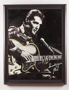 Original Oil Painting of Elvis Rock Music Art Documented