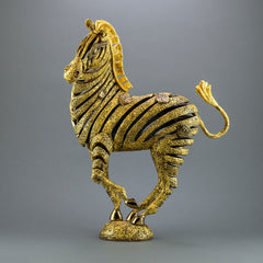 Golden Bronze Zebra Bronze Sculpture, Contemporary Art