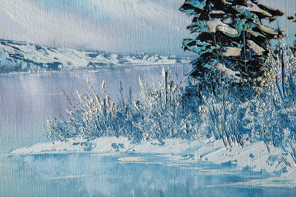 Original Mountain Scene Oil Painting with COA