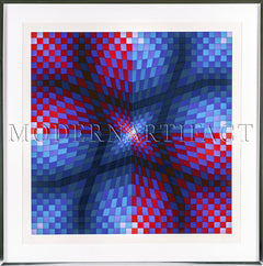 Serigraph Pauk-Arny Painting Limited Embossed Edition Op Art