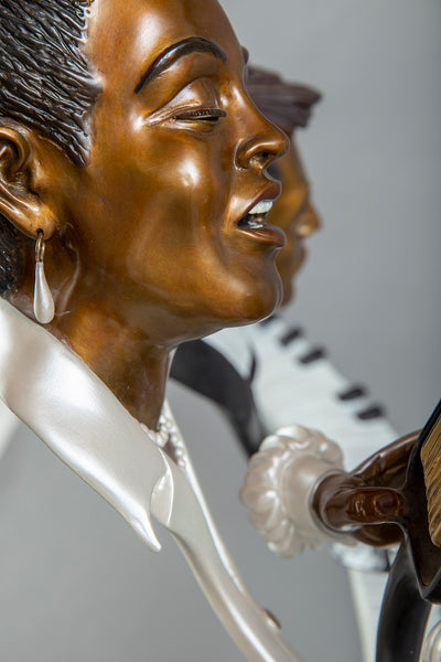 Paul Wegner Lady Day Bronze 30" Billie Holiday Signed Sculpture Music Blues Jazz 14k retail
