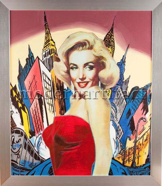 Marilyn Monroe New York City Comic Original Oil Painting Documente