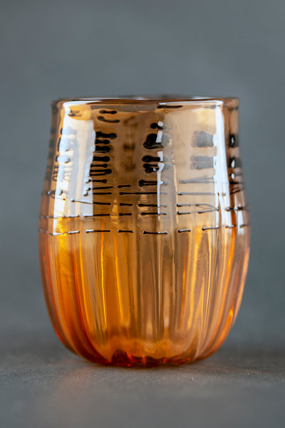 Orange Tabac Early Pilchuck Basket Original Handblown Glass, Signed Contemporary Art