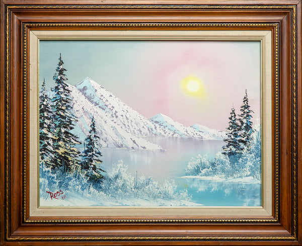 Signed Original Oil on Canvas Painting Mountain Scene Contemporary Art