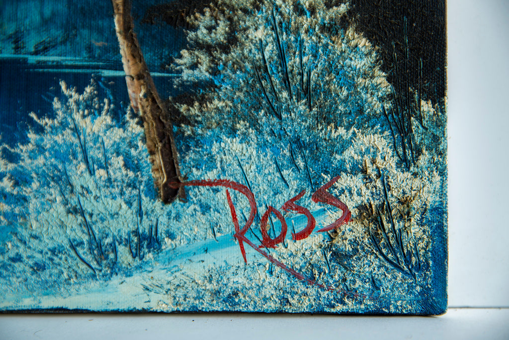 Bob Ross - Winter Moon Signed Original Painting Contemporary Art - For Sale  | Modernartifact