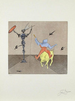 Master and Squire Etching on Paper Contemporary Art