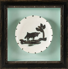 Ceramic Plate Bull Under the Tree Edition 500 1952 Original