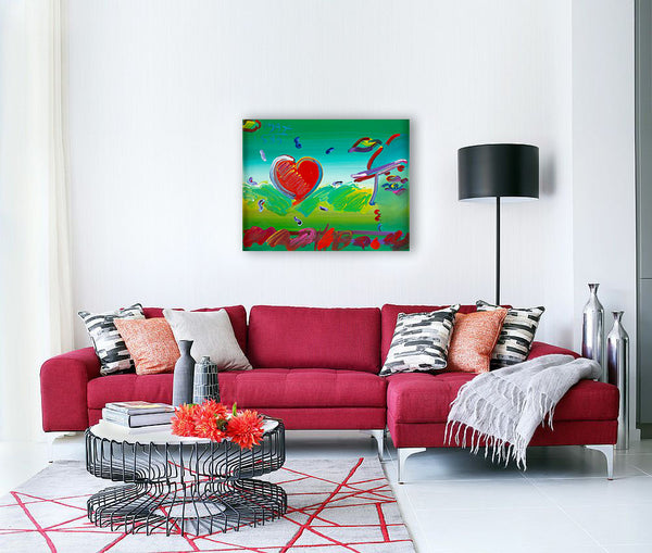 Original Acrylic on Canvas Painting Profile and Heart II, Contemporary Art