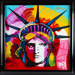 Large Original Acrylic Painting on Canvas "Delta" Statue of Liberty