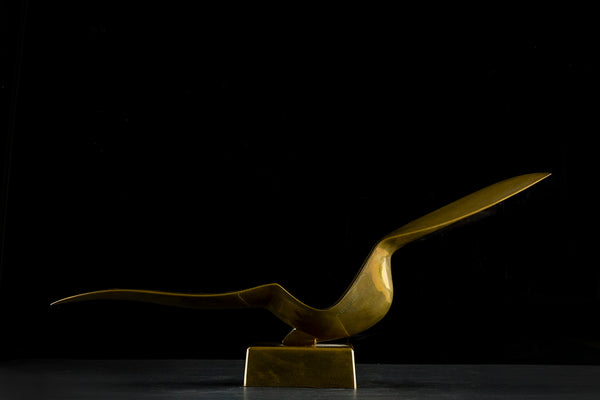 Seagull Bronze Sculpture Signed Contemporary Art