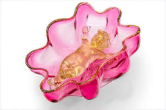 Signed One of a Kind Golden Putti Handblown Glass Contemporary Art