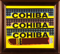 Steve Kaufman Cohiba Cigar Original Oil Painting Screen Print Man Cave