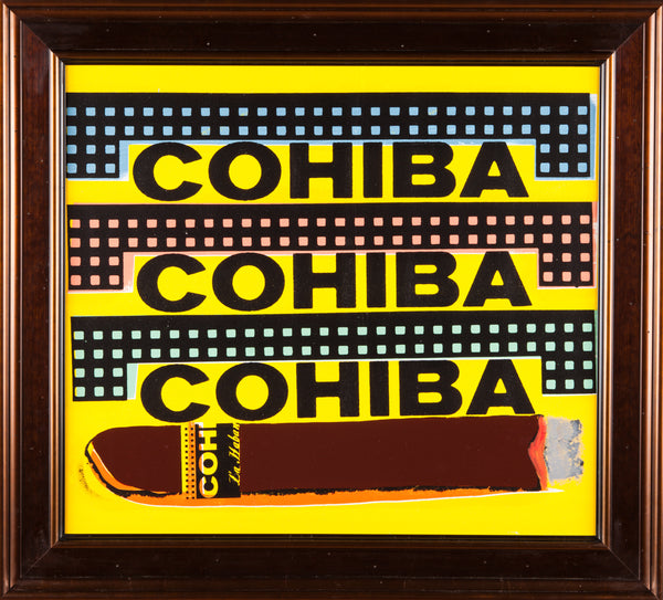 Steve Kaufman Cohiba Cigar Original Oil Painting Screen Print Man Cave