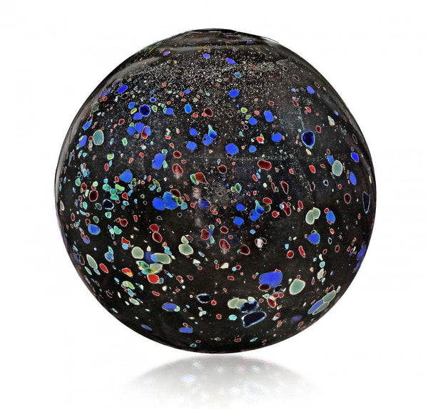 Dale Chihuly Black Float with Multi-colored specks and gold leaf Original Handblown Glass Contemporary Art