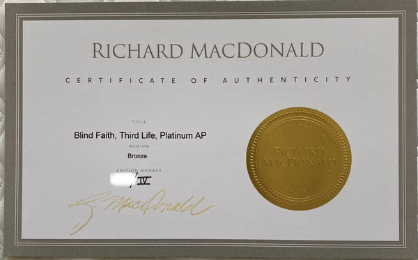 Richard MacDonald Blind Faith 1/3 Life Platinum AP Bronze Sculpture