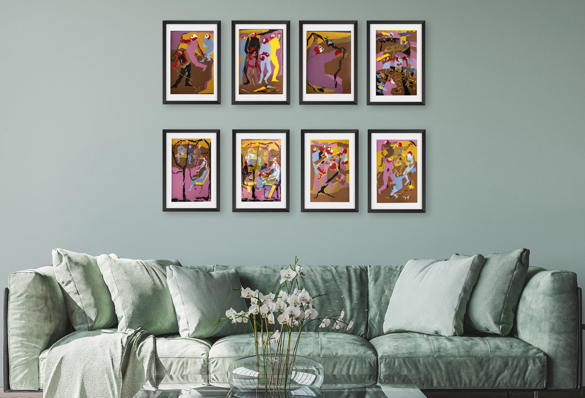 Jacob Lawrence Hiroshima Signed Folio Set of 8 Silkscreen Prints