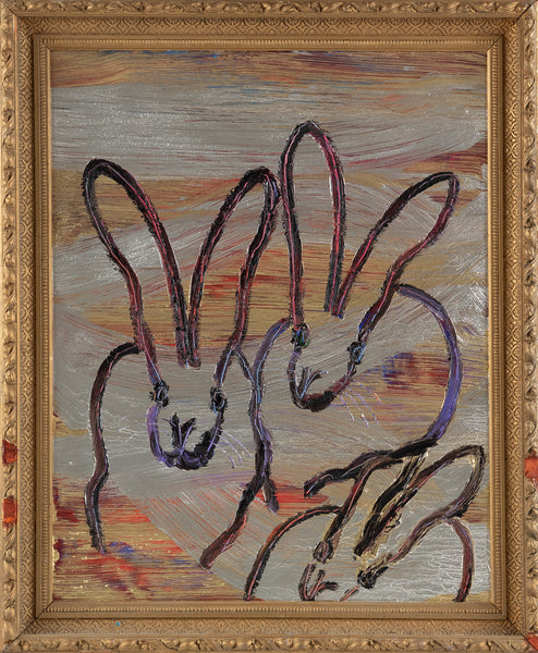 Hunt Slonem Original Reline 3 Bunny Painting Contemporary Art