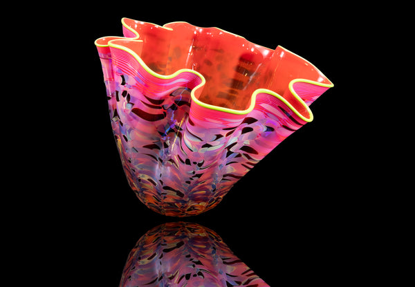Dale Chihuly Large Signed Portland Press Series Ruby Macchia Hand-Blown Glass Art