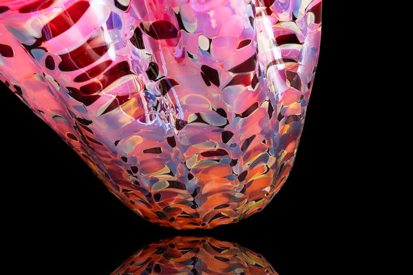 Dale Chihuly Large signed Portland Press series Ruby Macchia Handblown Glass Art