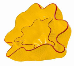 Dale Chihuly Signed Original Saffron Seaform Pair Contemporary Glass Art